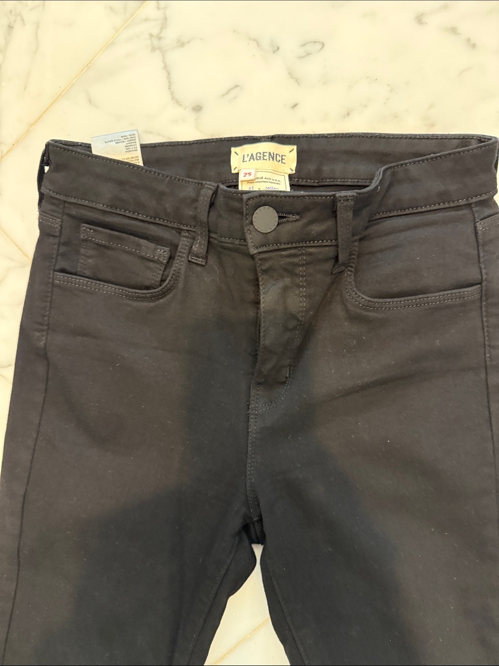 L'AGENCE Black Skinny Jeans — High-Rise Stretch